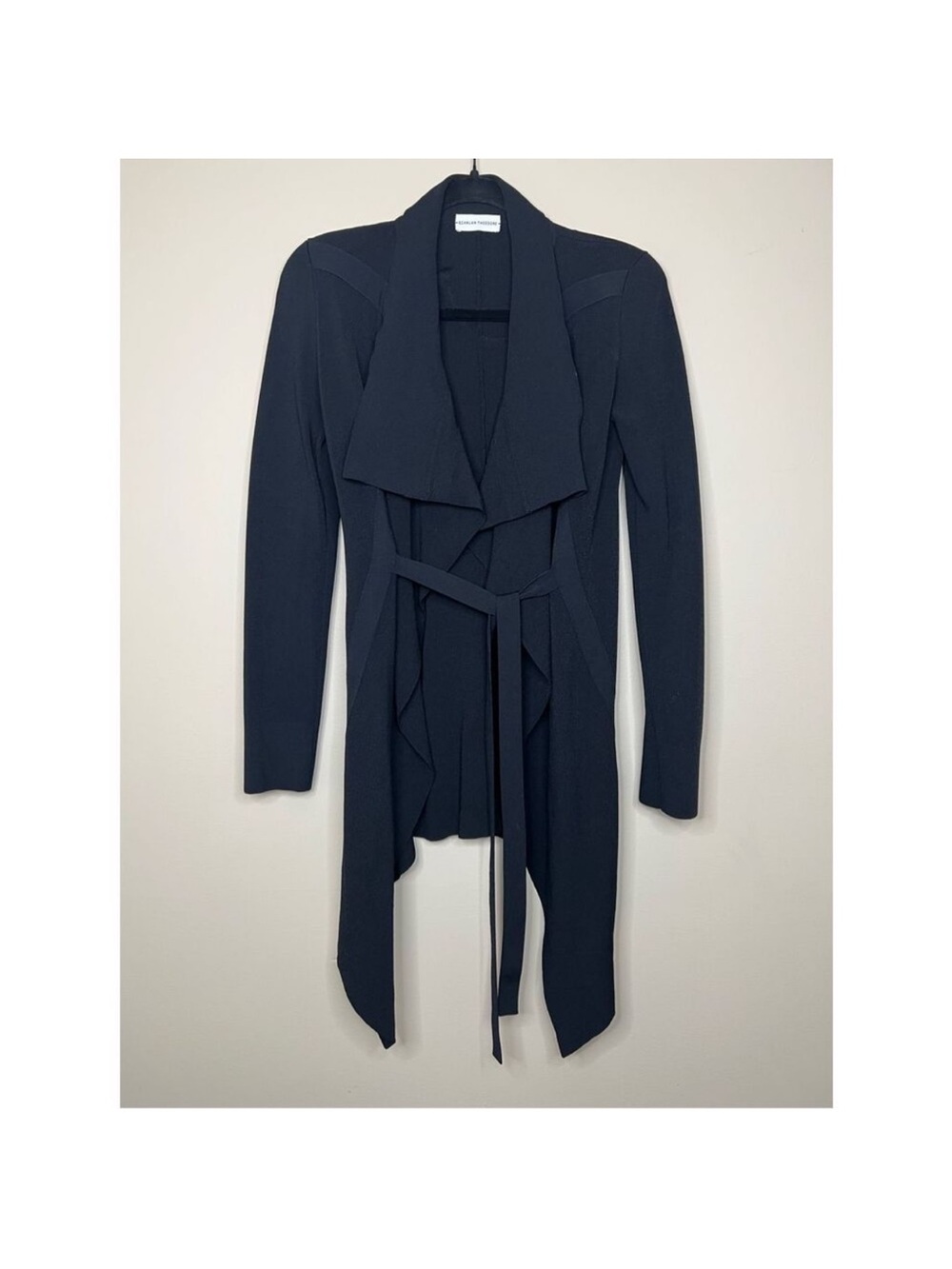 NWT SCANLAN THEODORE CREPE KNIT DRAPE FRONT BLACK JACKET SIZE M - Picture 9 of 11